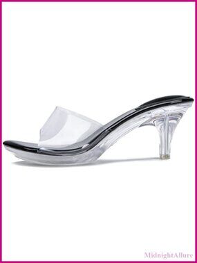 Clear Heels Women Platform Stiletto Open Toe Transparent Strap Sandals Mule